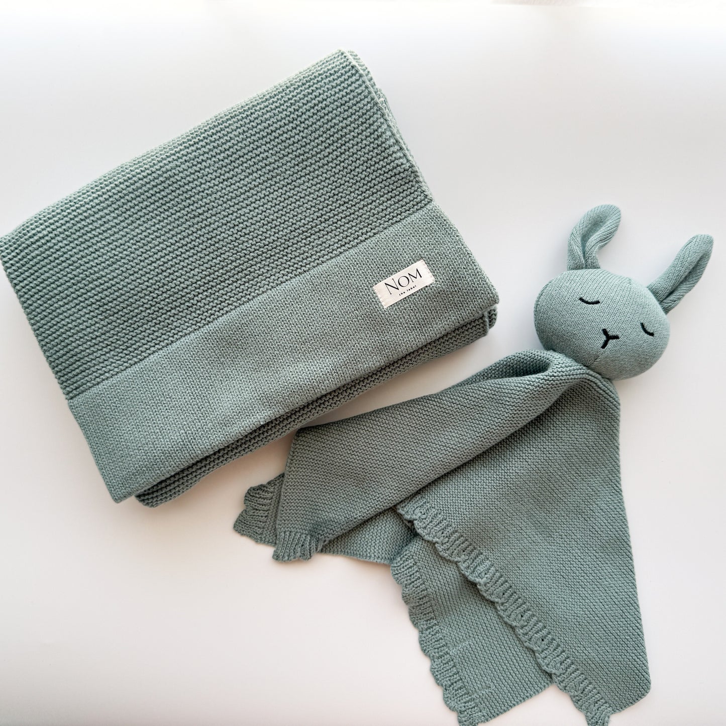 Knitted Comforter - Teal image 2