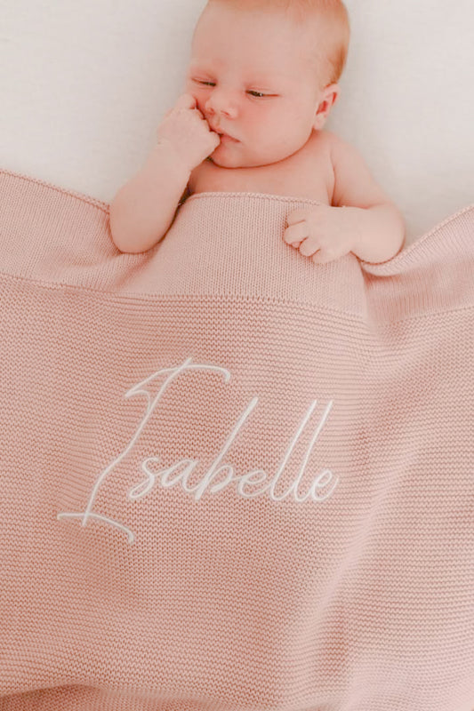 Knitted Blanket - Blush image 1