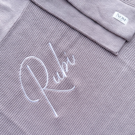 Knitted Blanket - Lilac image 1