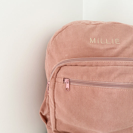 Corduroy Backpack - Blush