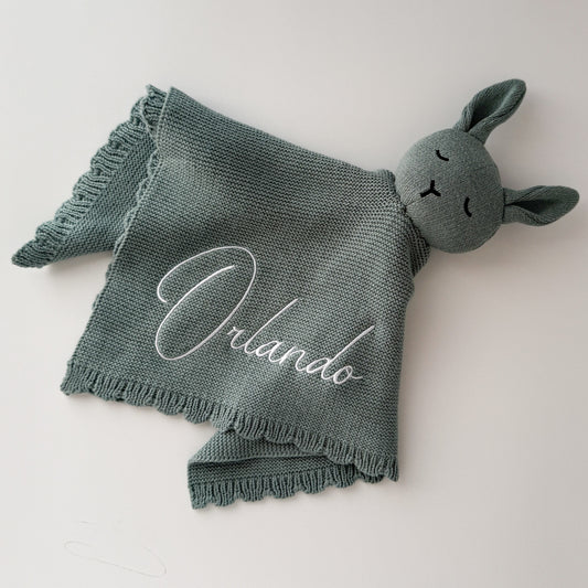 Knitted Comforter - Teal