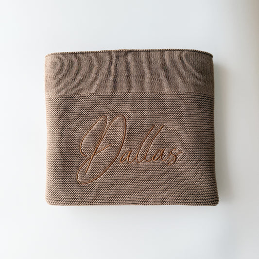 Knitted Blanket - Cocoa