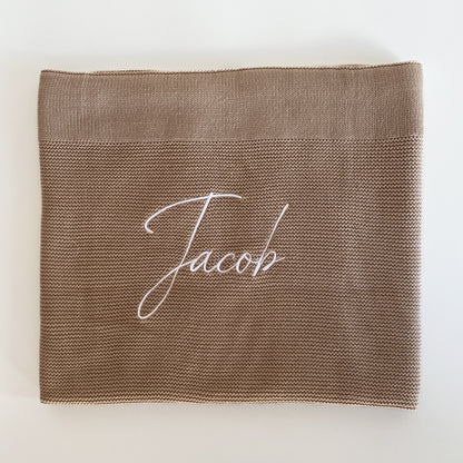 Knitted Blanket - Cocoa image 1