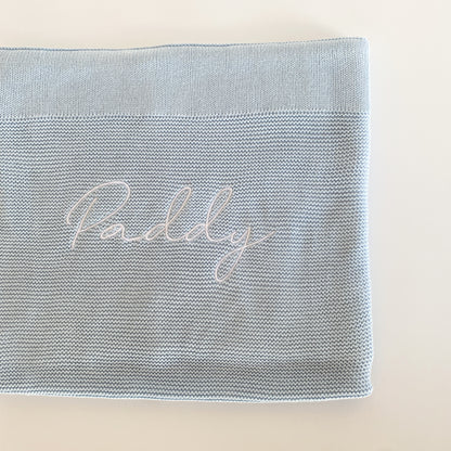 Knitted Blanket - Sky image 2
