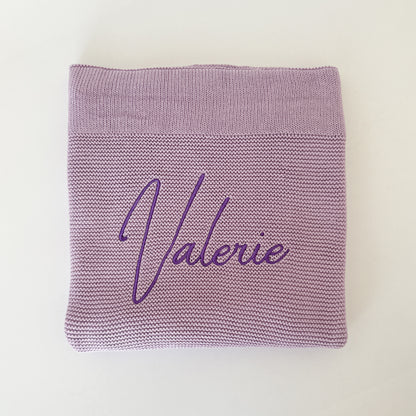 Knitted Blanket - Lilac