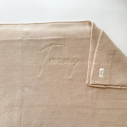 Knitted Blanket - Oat