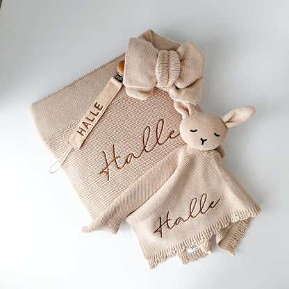 Knitted Comforter - Oat