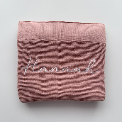 Knitted Blanket - Blush