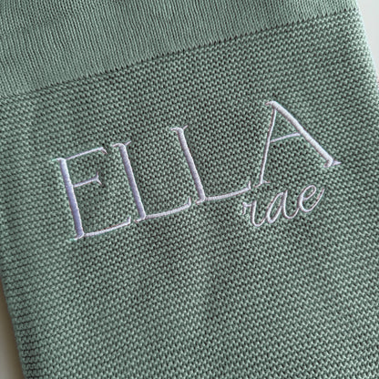 Knitted Blanket - Teal image 3