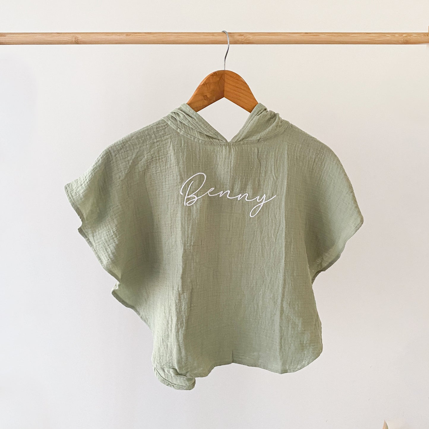 Muslin Poncho - Olive image 1