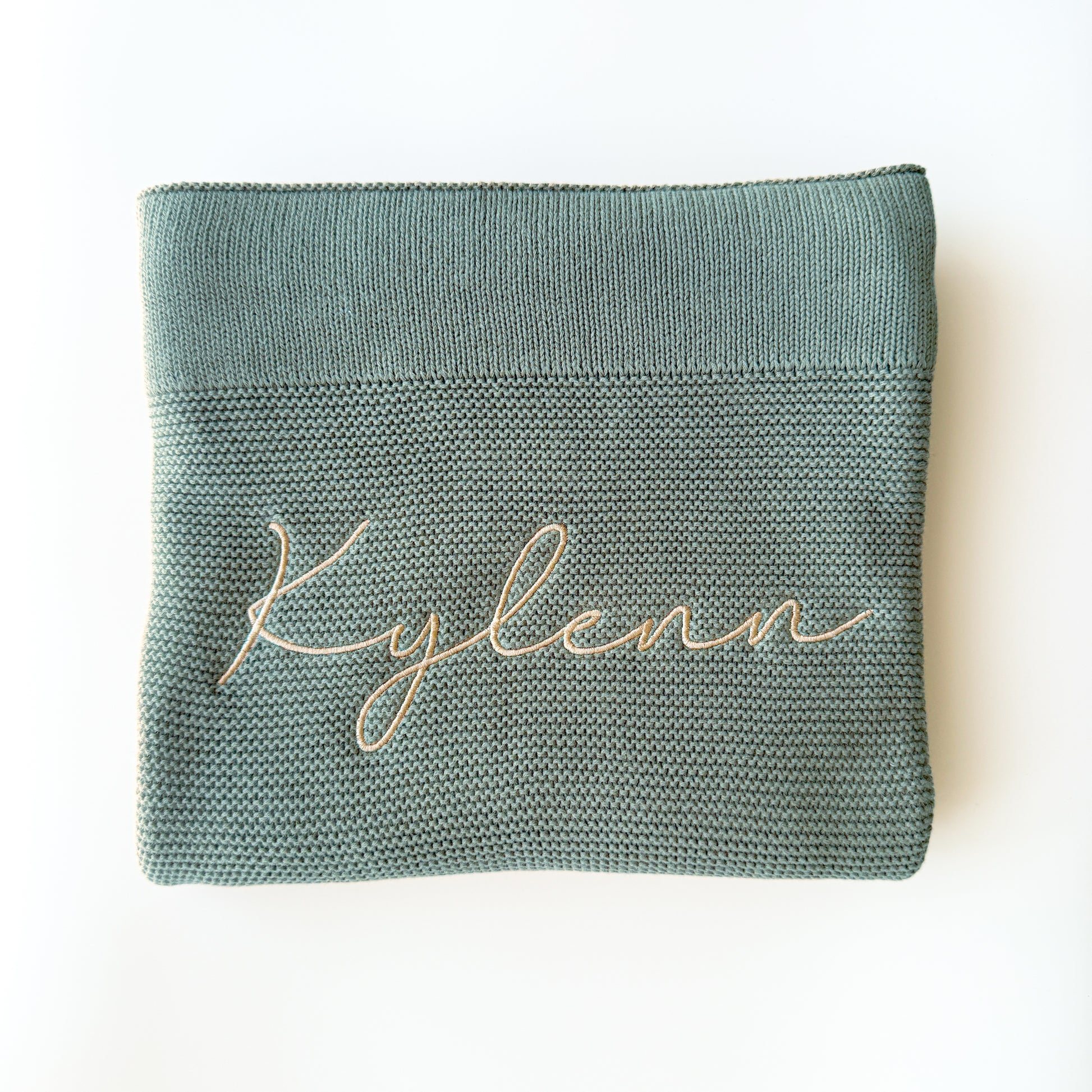 Knitted Blanket - Teal image 2