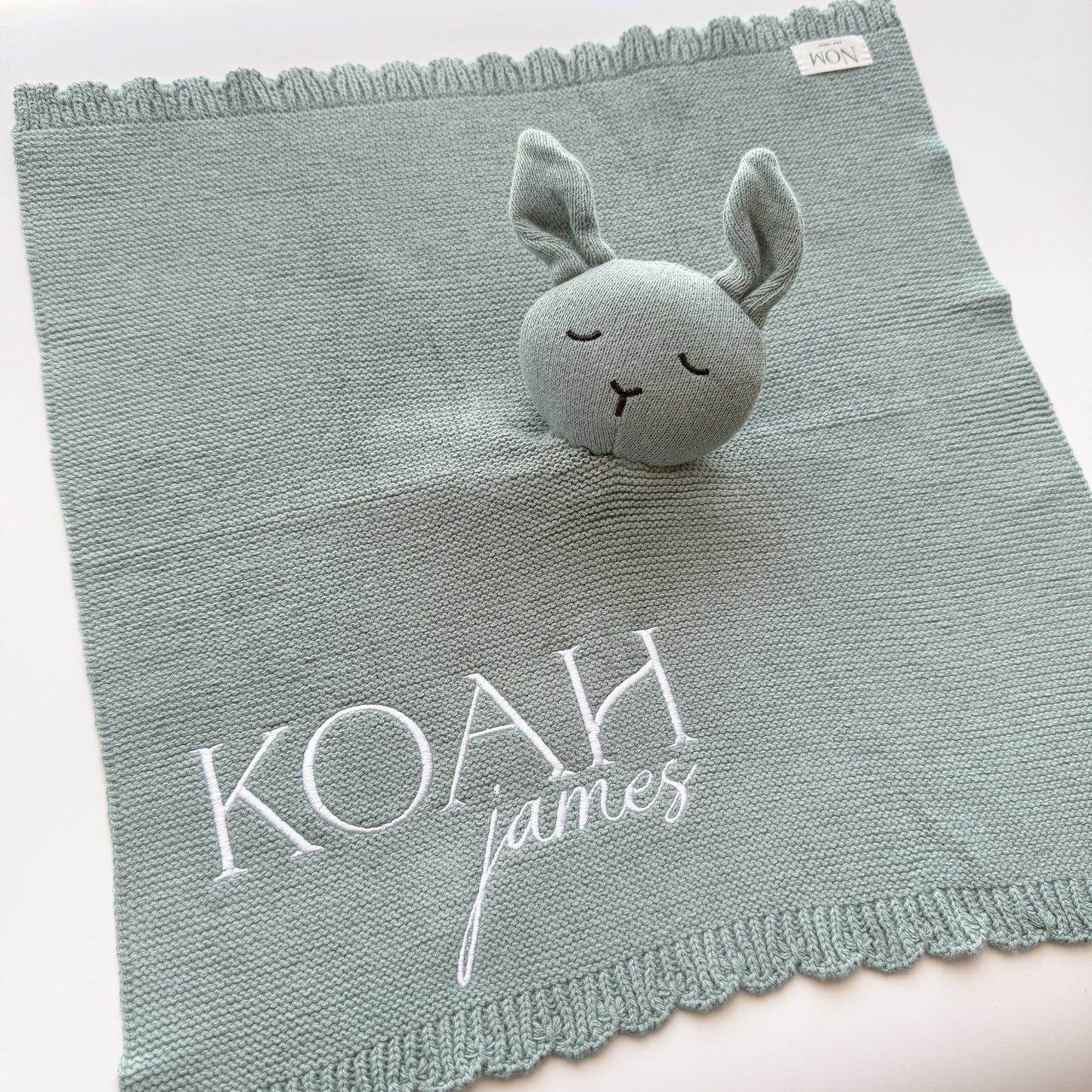 Knitted Comforter - Teal image 1