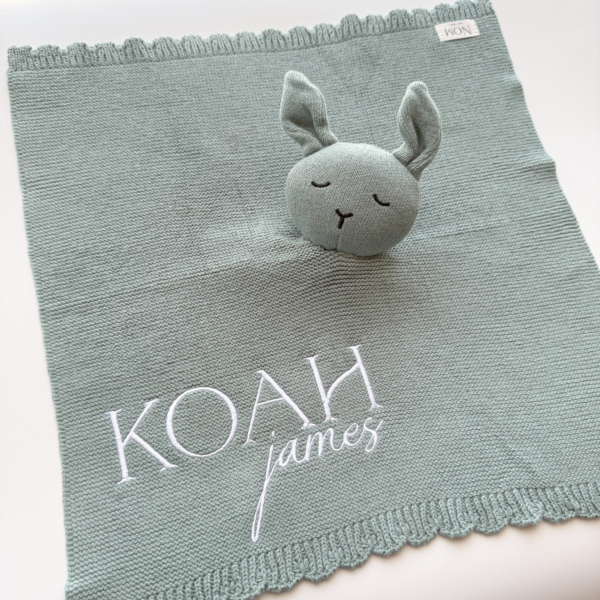 Knitted Comforter - Teal image 1