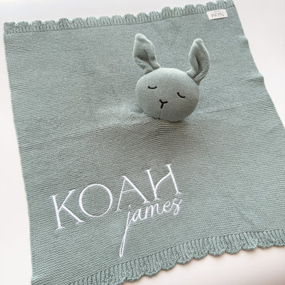 Knitted Comforter - Teal image 1